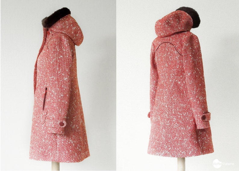 PDF sewing pattern. Women Hooded Coat -Pepernoot- (size 34-48) Waffle Patterns