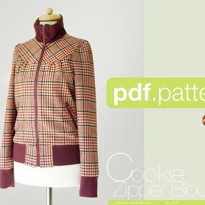 PDF sewing pattern. Women Zipper Blouson -Cookie- (size 34-48)