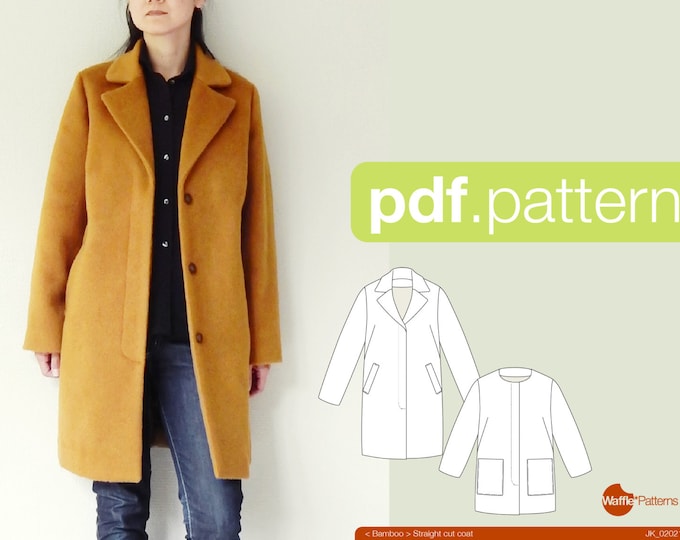 PDF Sewing Pattern Women Straight Cut Coat bamboo size - Etsy