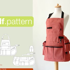 PDF sewing pattern for women Utility apron / Tool belt -Kaede- (size XS - XXL)