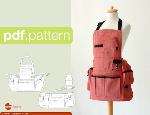 PDF sewing pattern for women Utility apron / Tool belt -Kaede- (size XS - XXL)