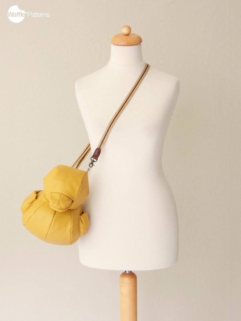 Waffle Patterns pdf sewing patterns / Eendje, rubber duck, Novelty bag, Accessory bag, statement bag, animal shaped bag, plushie bag, digital download