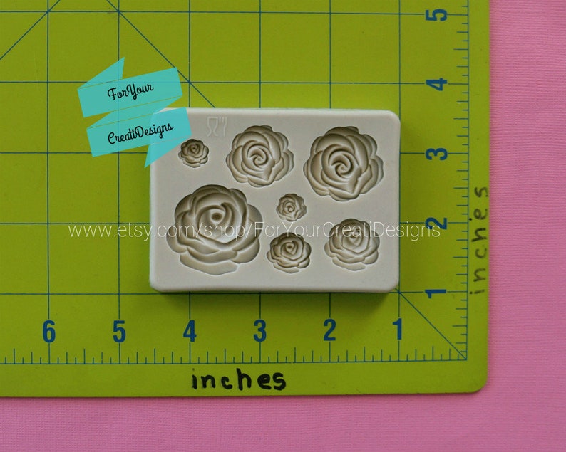 chocolate clay Roses and Rose Leaves silicone mold 2 pieces marzipan resin. masa elastica For fondant