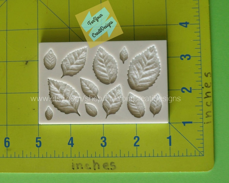 chocolate clay Roses and Rose Leaves silicone mold 2 pieces marzipan resin. masa elastica For fondant