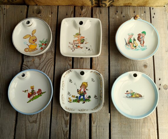 Lot De 6 Assiettes A Bouillie Pour Bebe En Porcelaine Etsy Lot De 6 Assiettes A Bouillie Pour Bebe En Porcelaine Etsy