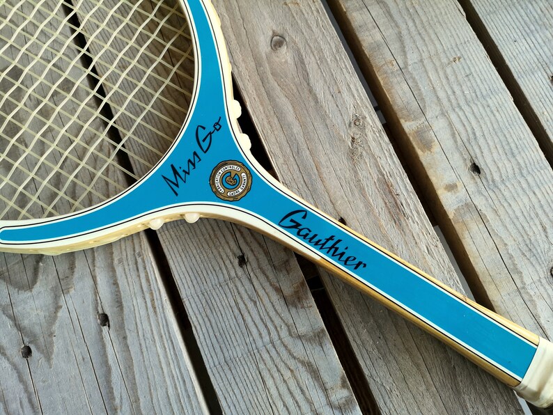 Vintage Wood Tennis Racket Miss Go Made in France Gauthier image 3