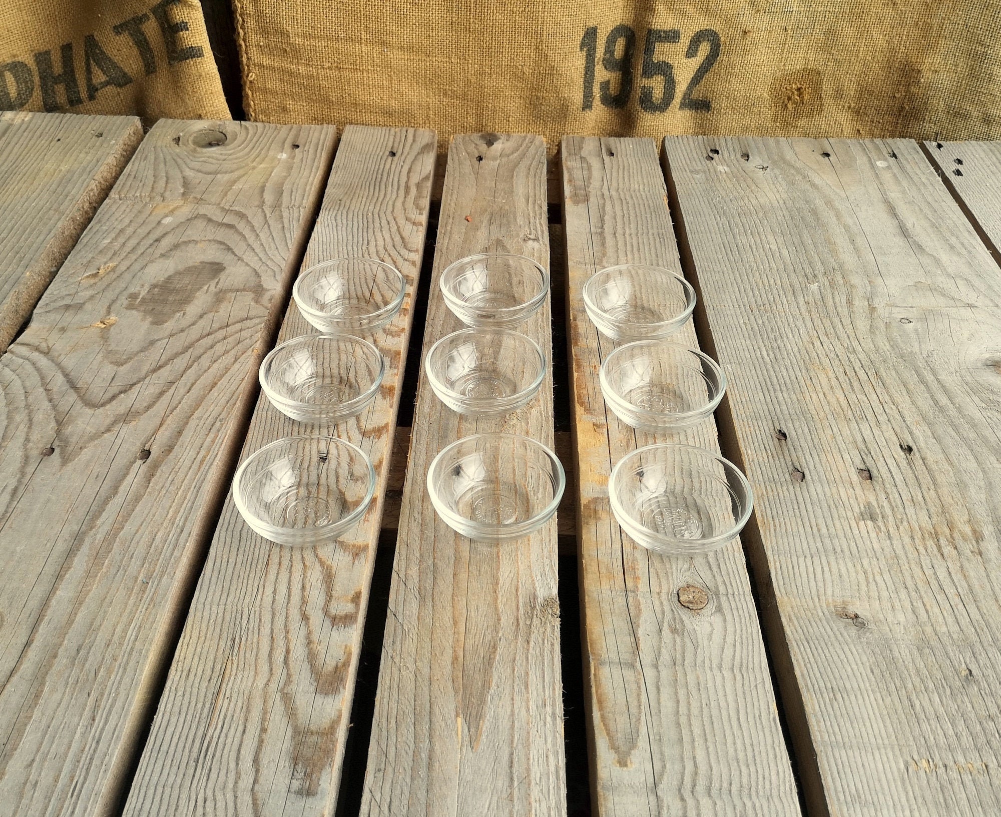 9 Petits Beurriers en Verre Transparent Duralex