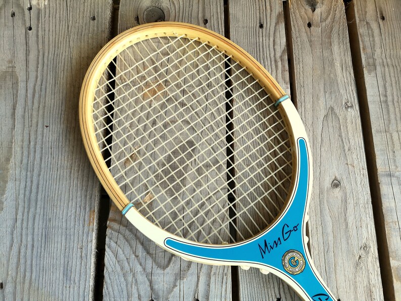 Vintage Wood Tennis Racket Miss Go Made in France Gauthier image 4