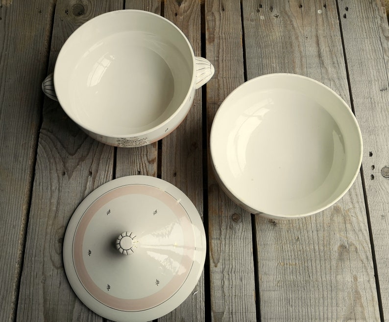 Set of a Soup Tureen and Serving Bowl signed Digoin Etsy