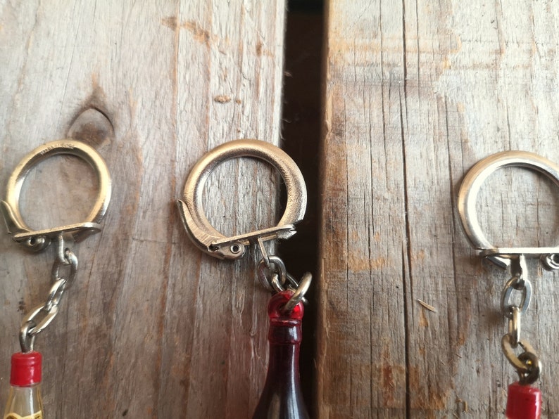 Set of 7 French Vintage Advertising Bottle Key Rings