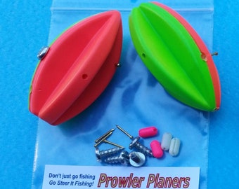 TWO 3" Prowler Planer Board Bobbers with PATENTED direction control "You Steer It" (fishing floats / bobbers / corks)