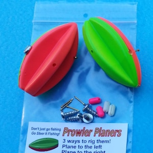 TWO 3&quot; Prowler Planer Board Bobbers with PATENTED direction control &quot;You Steer It&quot; (fishing floats / bobbers / corks)