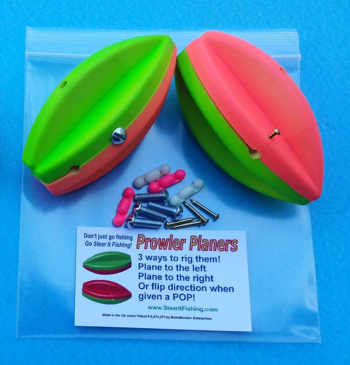 TWO 4 Prowler Planer Board Bobbers With PATENTED Direction Control you