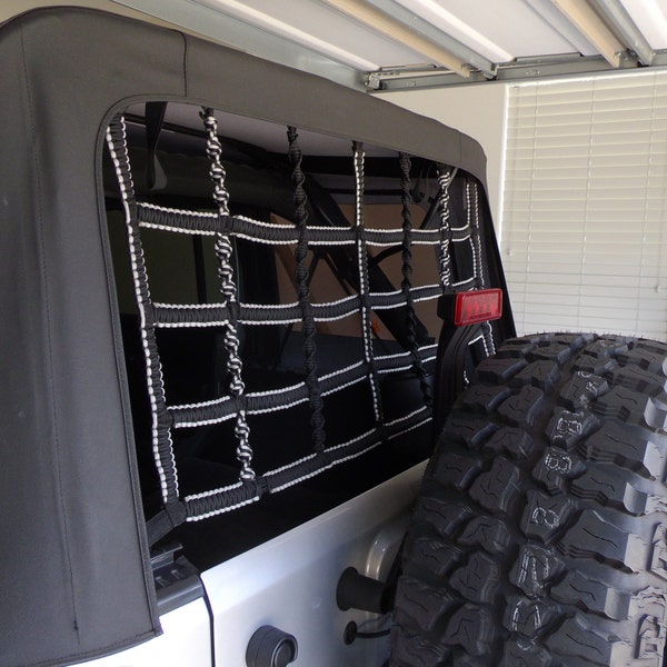 Jeep Wrangler JK Paracord Rear Window Netting Cargo Net