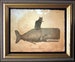 Black Cat Riding Whale Vintage Collage Print tea stain cat art cat gifts for christmas gifts for cat lovers gifts for boyfriends whale gifts 