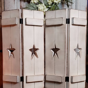 Rustic Farmhouse Window Shutters: Distressed Pine Wood Decor