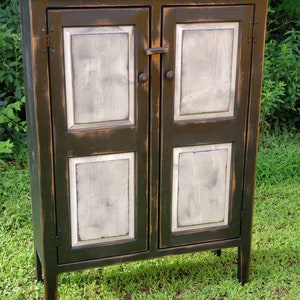 Rustic Handmade Pantry Cabinet, Solid Panel Doors, Farmhouse Storage, Kitchen Organization, Rustic Kitchen Furniture