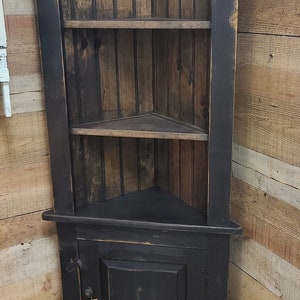 Rustic Style Corner Hutch, Handcrafted Small Wooden Cupboard, Farmhouse Decor, Handmade Storage Cabinet