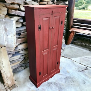 Rustic Pie Safe Cabinet, Handcrafted Pantry Storage Organizer, Farmhouse Kitchen Furniture