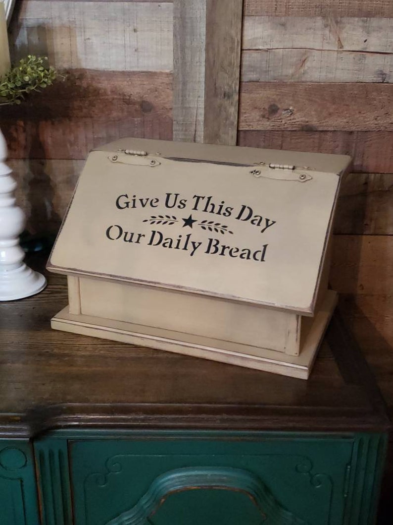 Farmhouse Style Bread Box Rustic Distressed Bread Box Country Etsy