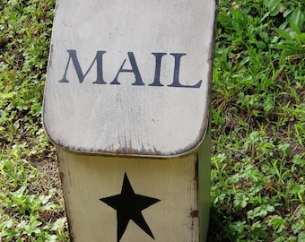 Rustic mailbox / Farmhouse mailbox / primitive mailbox / Mailbox/  Country Mailbox