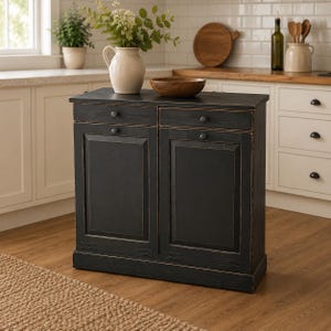 Rustic Double Trash Bin | Handmade Wooden Waste Container for Kitchen & Home Decor