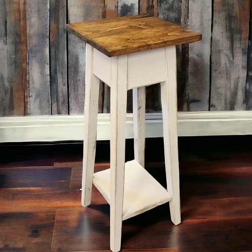 Support pour plante rustique fait main, support pour plante d'intérieur, décoration de ferme, présentoir en bois naturel