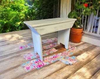 Rustic Wooden Bench, Primitive Farmhouse Stool, Indoor Outdoor Seating, Natural Wood Furniture