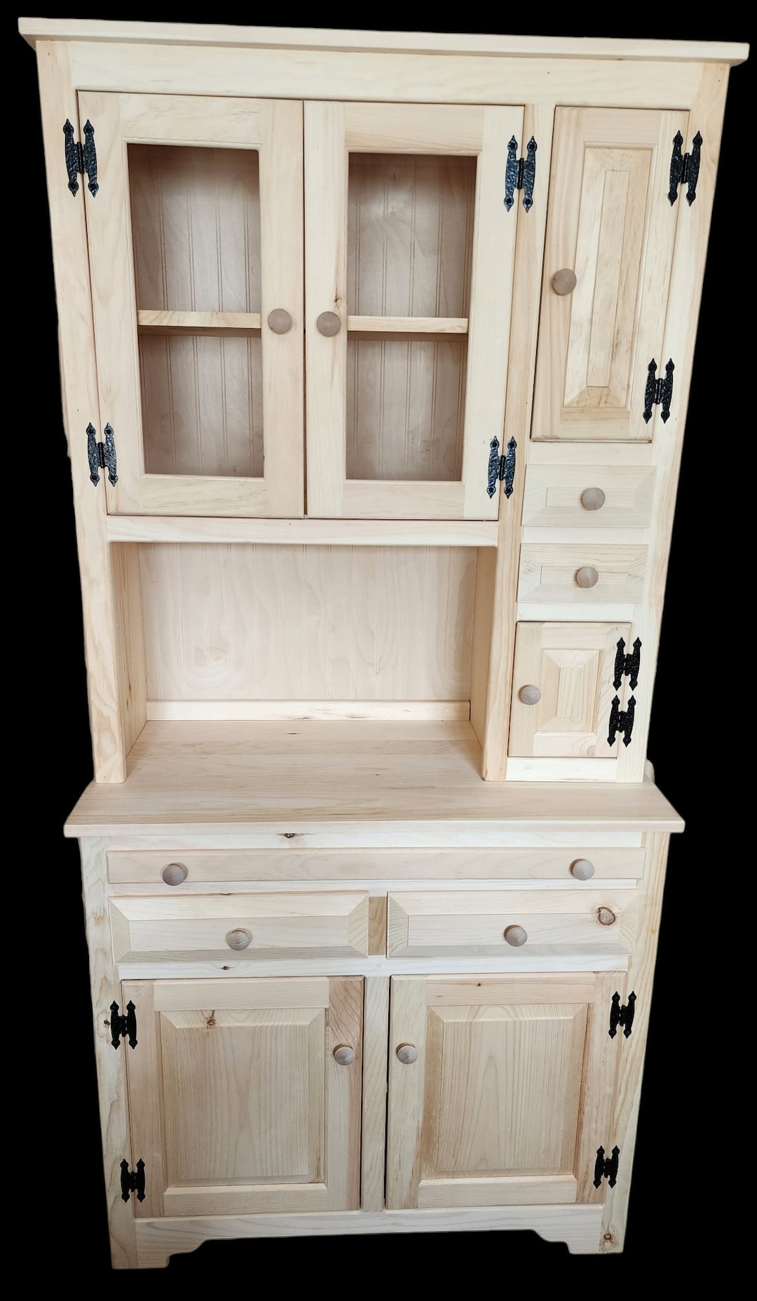 Rustic Hoosier Hutch Primitive Cupboard Handmade Furniture Etsy