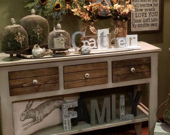 Handmade Rustic Entry Table with Drawers , Farmhouse Style Console , Living Room Furniture , Primitive desk