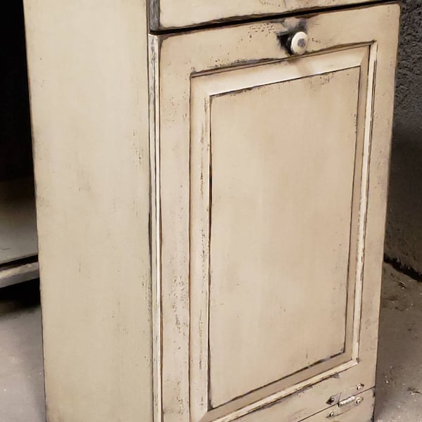 Tilt out trash bin / Rustic kitchen cabinet / Laundry bin / Amish trash bin