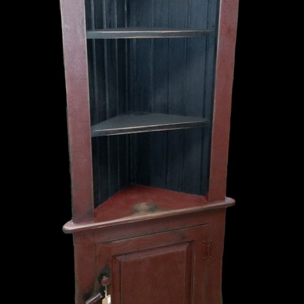 Handmade Primitive Corner Hutch, Small Corner Cabinet, Rustic Furniture