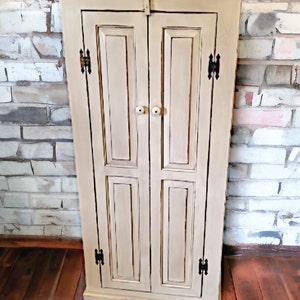 Amish Farmhouse Pantry Cabinet: Rustic Kitchen Cupboard, Handmade
