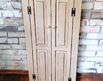 Handmade Rustic Farmhouse Cabinet | Wooden Kitchen Storage Cupboard for Modern Country Homes