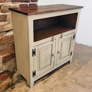 Rustic Distressed  Buffet Cabinet: Farmhouse Sideboard Entryway Storage Console for Dining Room
