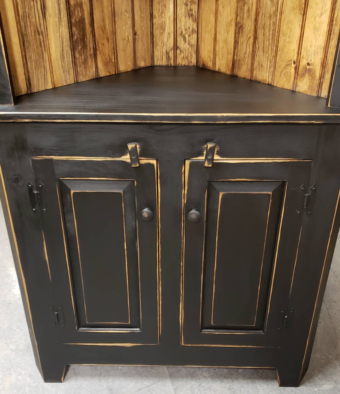 Primitive corner hutch/ Rustic Corner hutch/ Corner Etsy