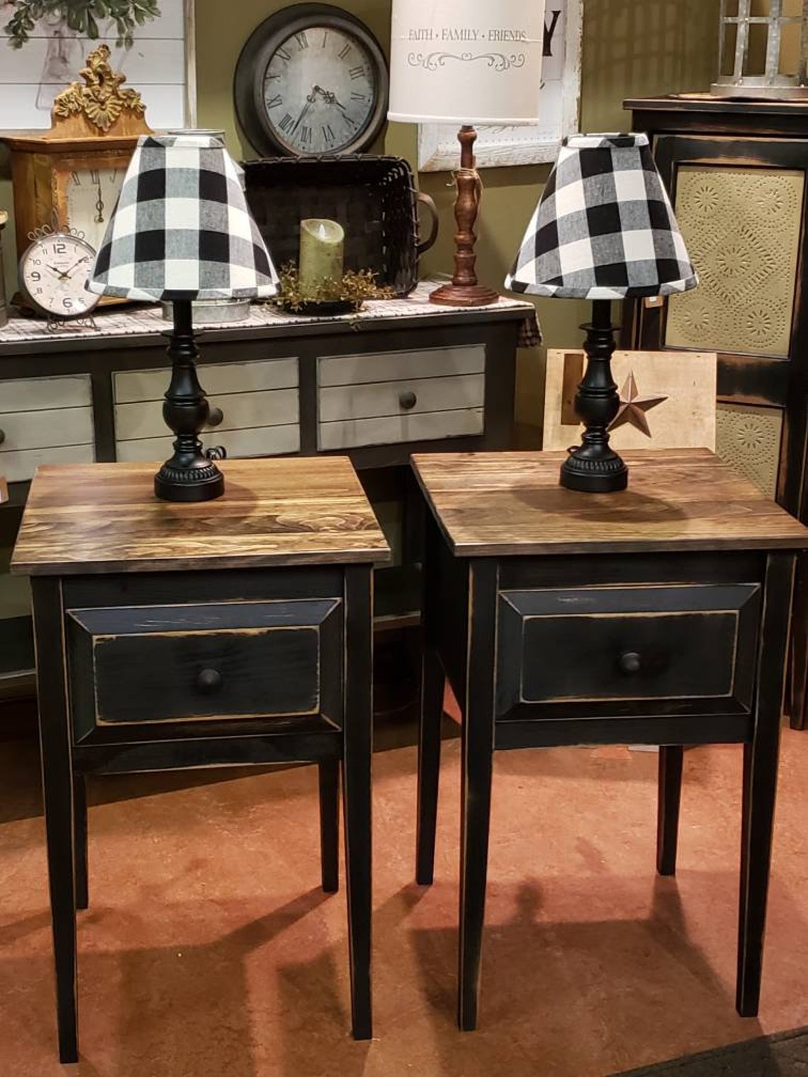 Rustic end table/country end table/box tables/primitive end Etsy