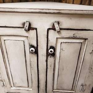 Handmade Rustic Corner Hutch, Primitive Corner Cabinet, Solid Wood Storage, Farmhouse Furniture image 6