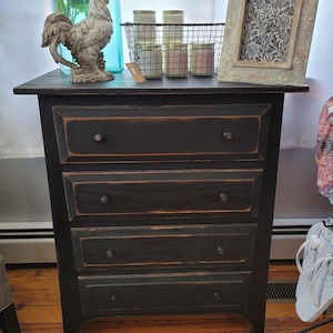 Rustic Farmhouse 4-Drawer Pine Dresser - Handmade Bedroom Storage Organizer Chest