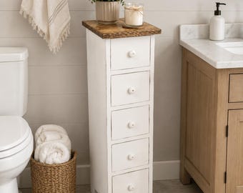 Rustic Handmade Vintage Wood Chest of Drawers | Farmhouse Storage Stand