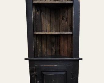 Handmade Rustic Corner Hutch, Solid Wood Display Cabinet, Farmhouse Storage, Rustic Furniture, Farmhouse Decor