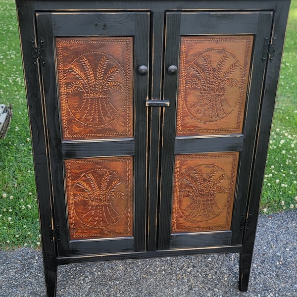 Primitive pie safe cabinet Rustic cupboard