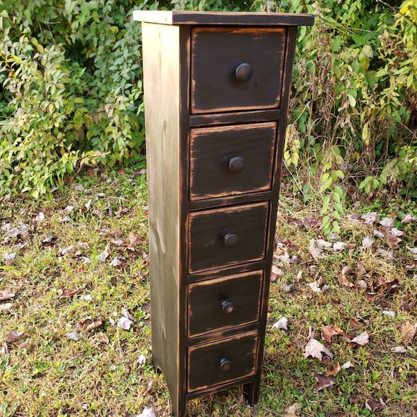 Rustic Apothecary Candle & Plant Stand: Vintage-Inspired Primitive Home Decor with Drawers