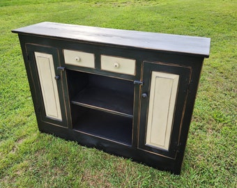 Rustic Entertainment Cabinet Server, Primitive Style TV Stand, Media Console, Farmhouse Decor