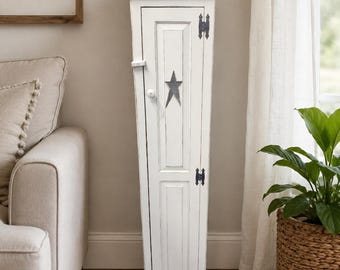 Rustic Primitive Chimney Cabinet: Tall Farmhouse Storage for Bathroom, Kitchen, Pantry & Home Decor