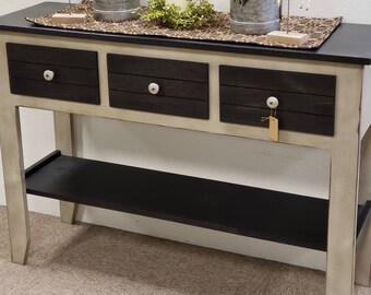 Handmade Rustic Entry Table with Drawers , Farmhouse Style Console , Living Room Furniture , Primitive desk