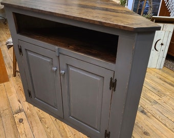 Corner cabinet / Rustic corner entertainment stand