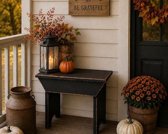 Rustic Wooden Bench, Primitive Farmhouse Stool