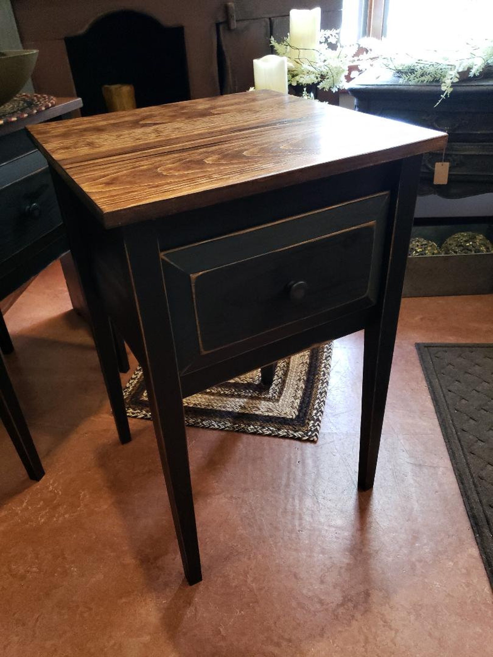 Rustic End Table / Primitive End Tables / Farmhouse Table Etsy