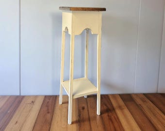 Rustic Plant Stand: Indoor Holder, Primitive Table, Versatile Home Decor Accent
